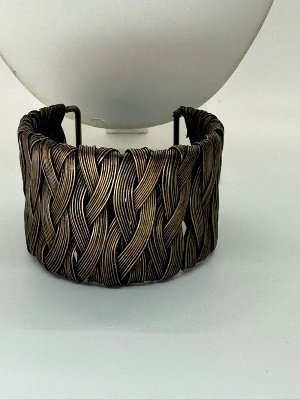 Woven Metal Statement Cuff Bracelet - Brass